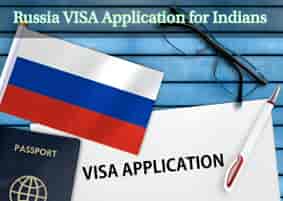 Visa application form for Indiansand flag of Russia